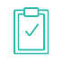 Green icon of a checklist