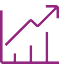 Purple growth bar chart icon