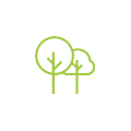 Green icon of trees